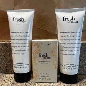 Philosophy 2 Fresh Cream Body Lotions Plus Spray Fragrance ! Brand New!!